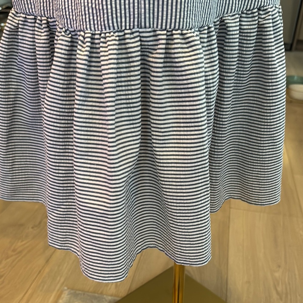 NEW Wayf Seersucker Blue Ruffle Hem Dress SzXS - Picture 9 of 11